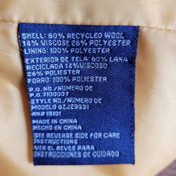 Green With Envy Mustard Yellow Wool Pea Coat Jacket Size Women's Small - Picture 14 of 15